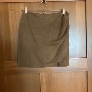 Abercrombie & Fitch Brown Ruched Pencil Mini Skirt